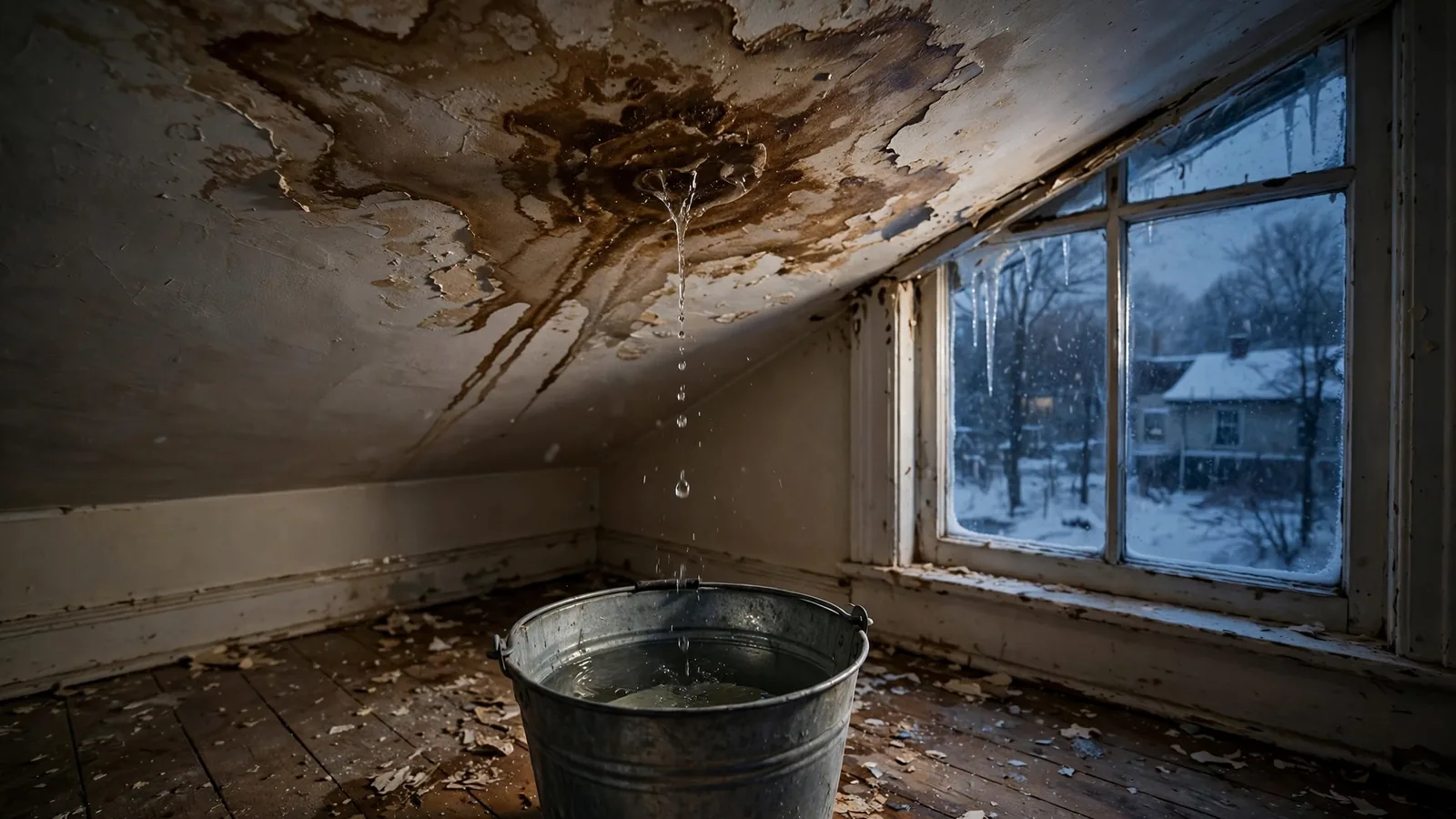 Provider tracing a winter roof leak in a Bloomington, MN home